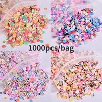1000pcs resin polymer clay fruit flower nail glitters craft making supply diy for decoration slime filler materials christmas