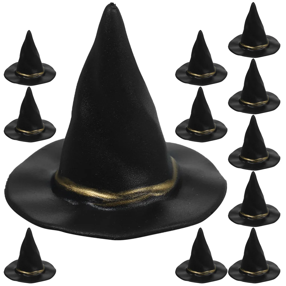 

12 Pcs Party Witch Hat House Decors Small Toy Hats Mini Dolls Plastic Crafts