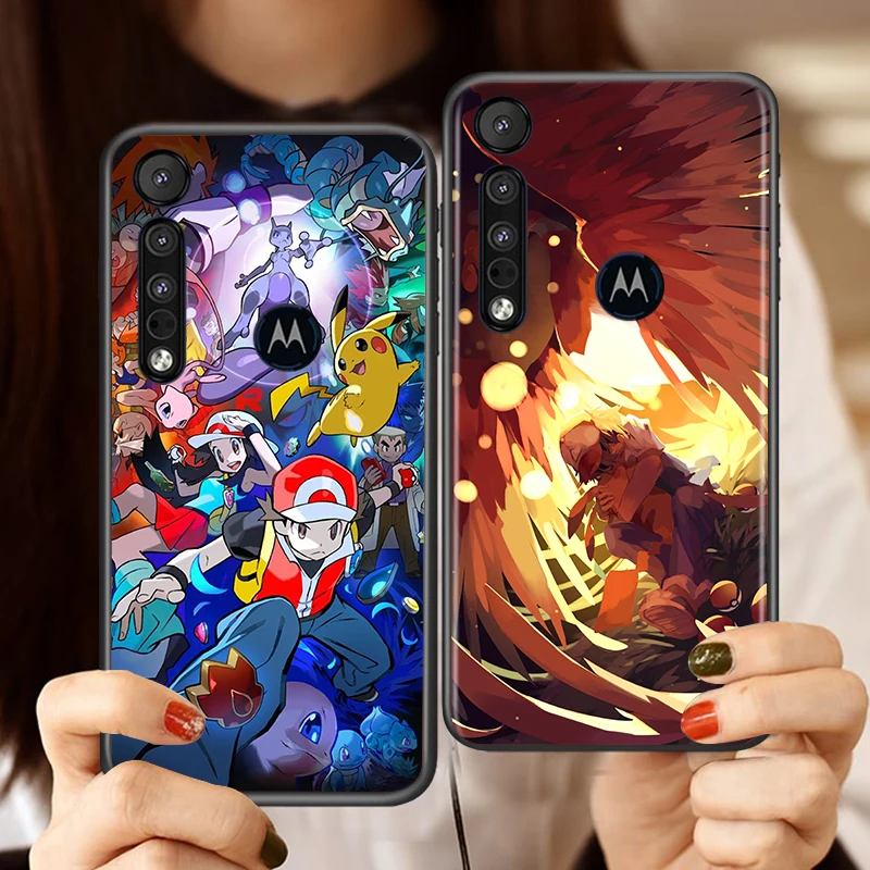 anime pokemon pikachu for motorola moto g g60 g60s g50 g40 g9 g10 e7i e6s power edge 20 e20 2021 x3 s pro black phone case free global shipping