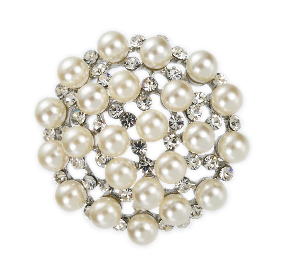 

Свадебная брошь с жемчугом и стразами, 1,7 дюйма