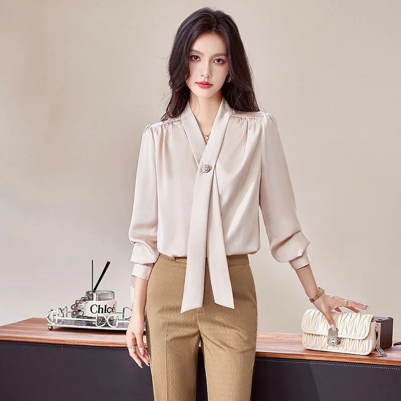 

Long Sleeve Blouses Shirts for Women Camisas Blusas Spring Autumn OL Styles Business Work Wear Female Tops Clothes S-4XL