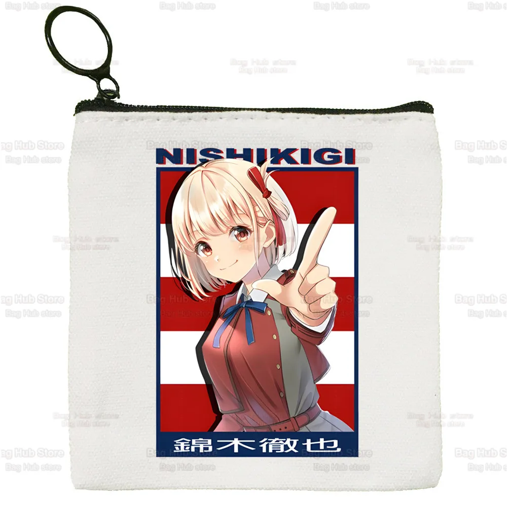 Lycoris Recoil Anime Wallets Coin Pocket Nishikigi Chisato Purse Boy and Girl Inoue Takina Wallet with Card Holders