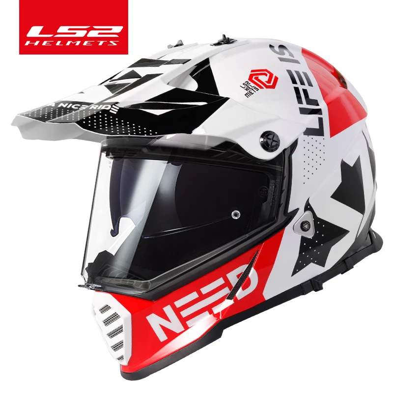 

LS2 MX436 Twin Shield Motocross Helmet LS2 PIONEER EVO Motorcycle Helmets off road capacetes para moto capacete cross