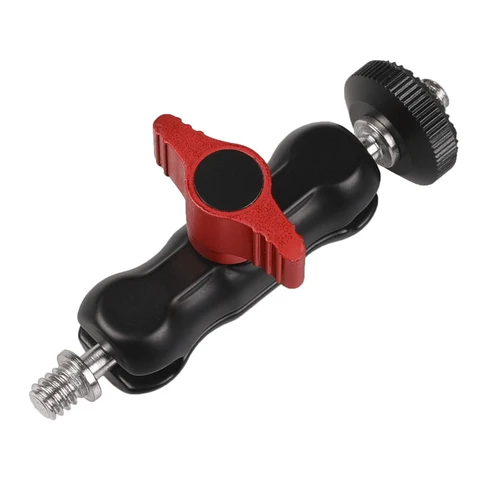 Зажим для шаровой головки с резьбой 1/4 дюйма-20 Magic Arm Super Clamp Вращающийся металлический суперзажим для GPS-телефона Монитор Видеосветильник