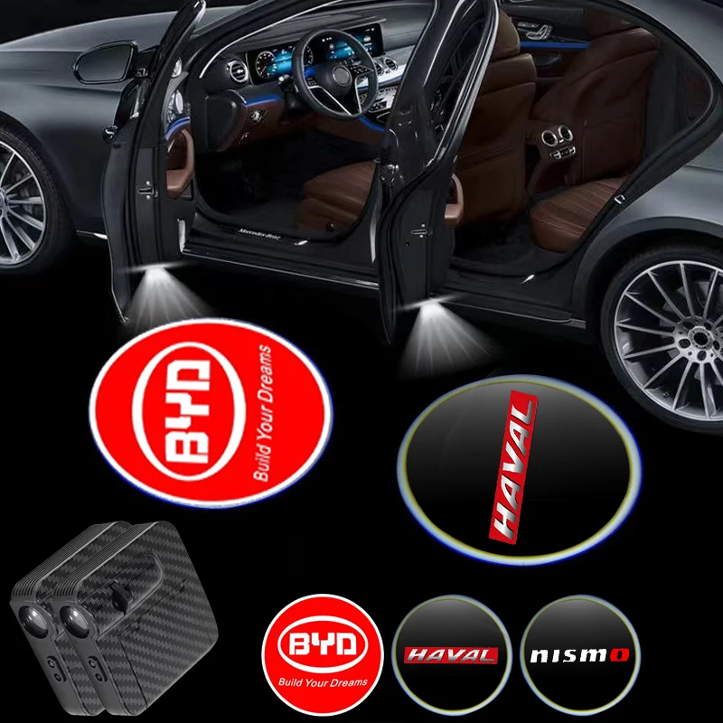 

1/2Pcs LED Car Door Welcome Light Badge Projector Laser Courtesy lamp For Abarth Fiat Ducato 500 500L 124 Spider Coupe Panda