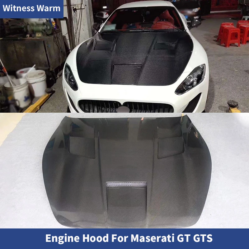 

Передняя крышка двигателя из углеродного волокна для Maserati GT/GTS/GC, Неокрашенная, FRP, крышка капота двигателя для Maserati Gran Turismo 2008-2015