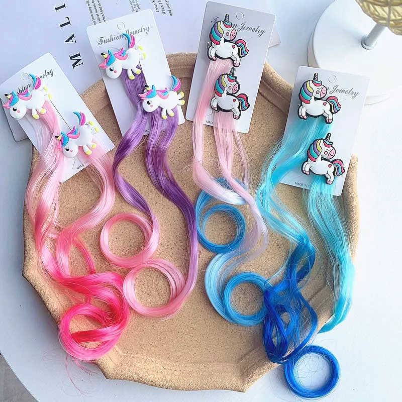 Ful Wigs Unicorn Ponytail Hair Ornament Headbands Rubber Bands Hair Bands Headwear Braid Kids Gift Hair Accessories