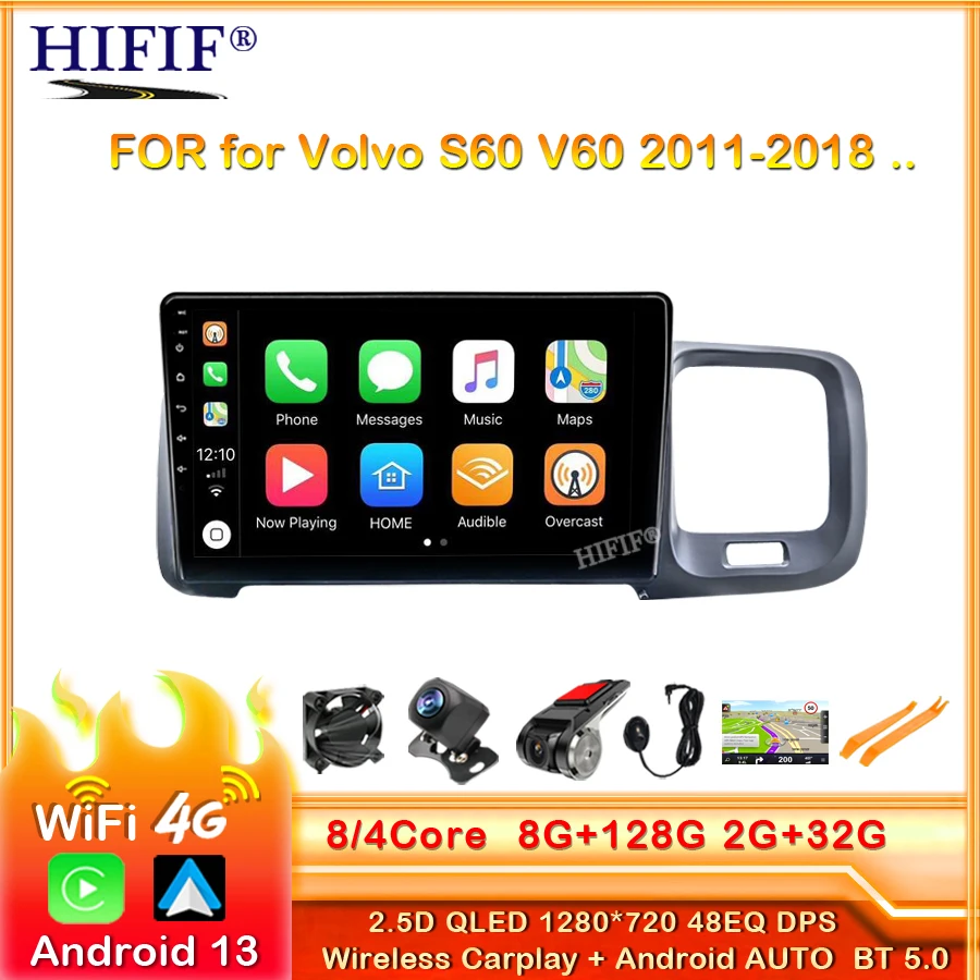 

9 ''Android 13 for Volvo S60 V60 2011-2018 Autoradio Touchscreen Radio Multimedia Video Navigation GPS car monitor screen