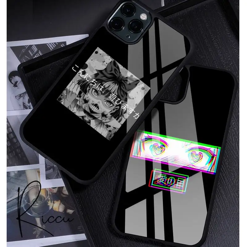 

LEWD Sad Japanese Anime Phone Case Rubber for iphone 11 12 13 Pro Max XS 8 7 6 6S Plus X 5S SE 2020 XR iphone 13 Pro phone cases