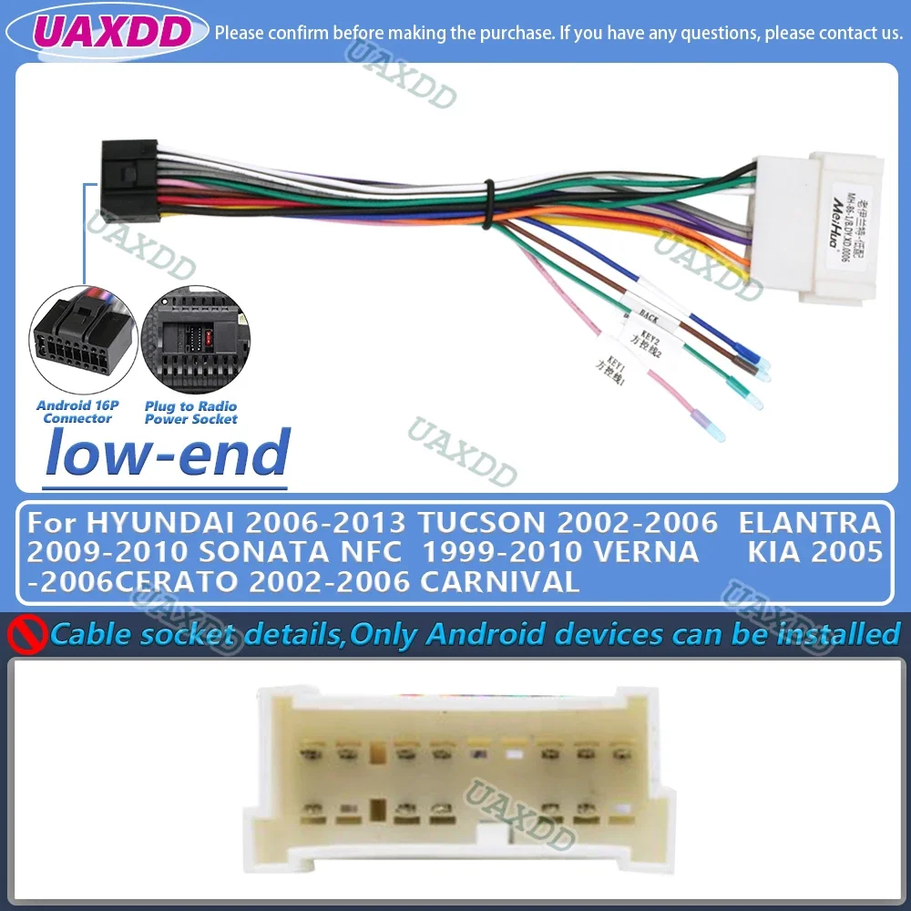 

Для Hyundai ELANTRA VERNA SOLARIS SONATA TUCSON IX35 I20 AZERA SANTAFE IX45 I-30 ROHENS COUPE автомобильный адаптер жгута проводов Android