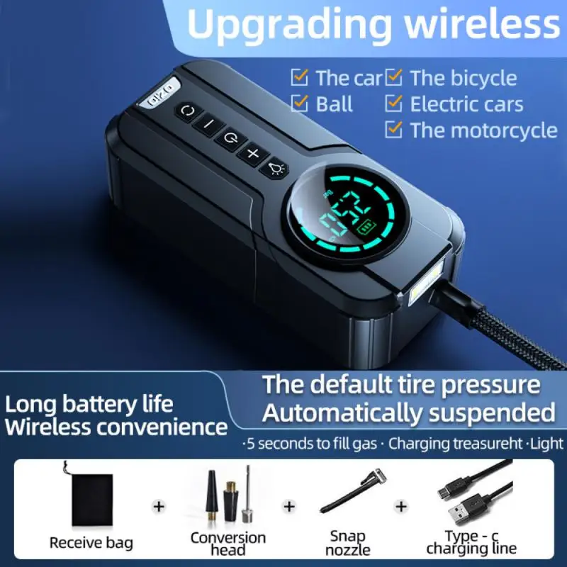 

Mini Compact Car Air Compressor 12v Leda Lighting Lamp Portable Vehicle Mounted Air Pump Electric Tyre Inflator Pump Air Pump