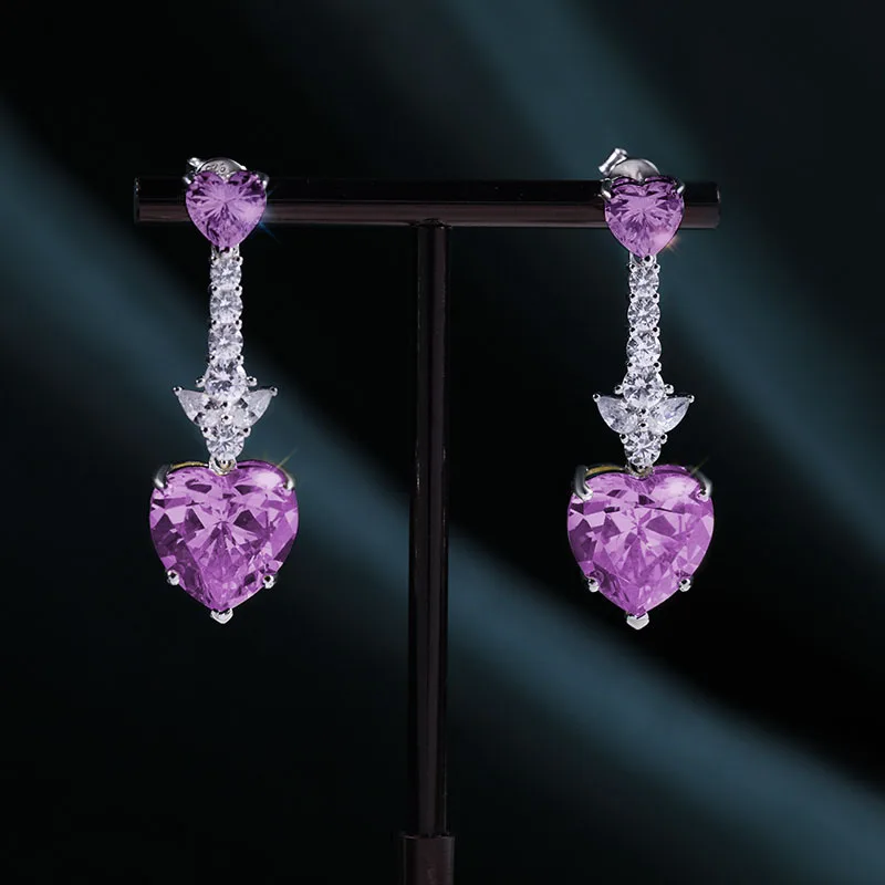 

Long Section To Show Thin Face To Attend The Banquet High-quality Jewelry 2023 New Copper Inlaid Zircon Shiny Luxury Earrings