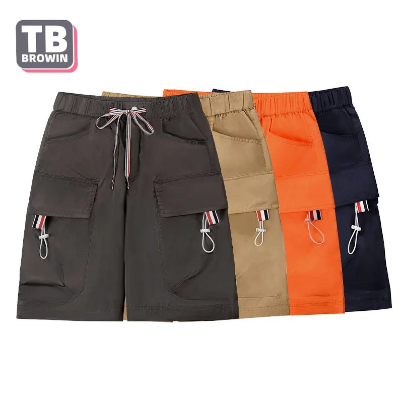 

Brand TB BROWIN Casual Men's Shorts thom four-bar Luxury Summer Beach Trousers Patchwork Quick Dry Jogger Track five-cent pants