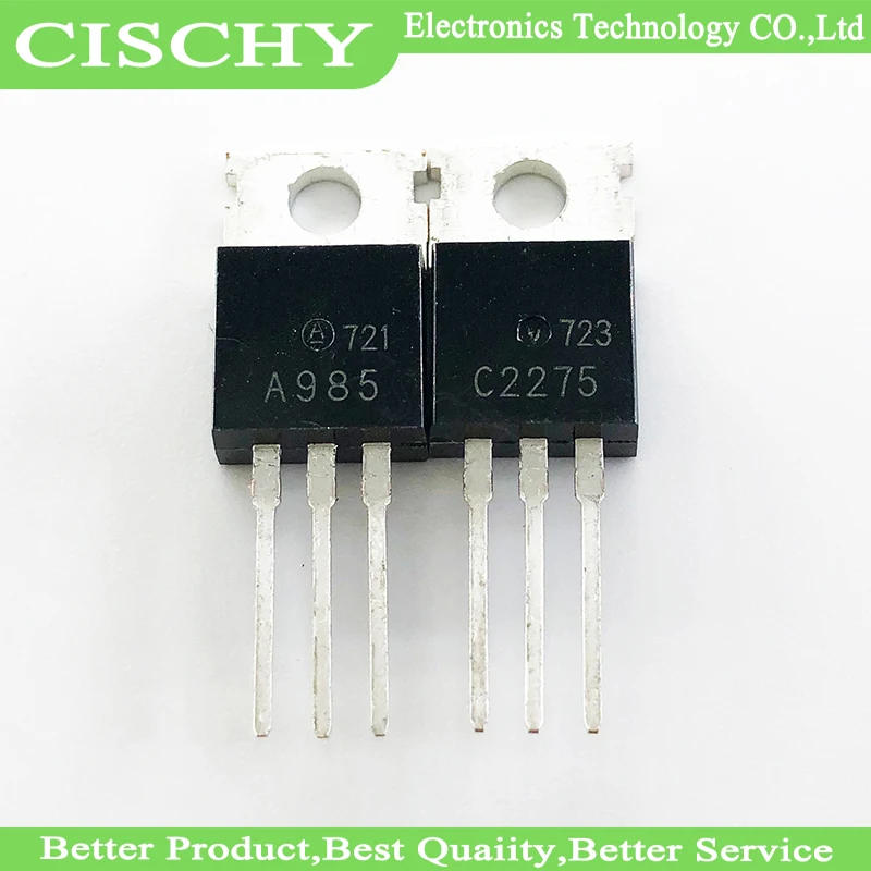 

4 шт./лот (2 шт. 2SA985 2 шт. 2SC2275) A985 C2275 TO-220