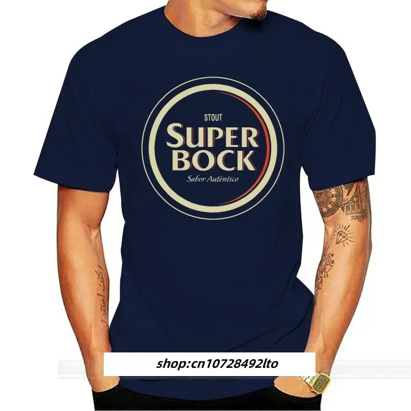 Купи Super Bock Stout Logo Portugese Beer T-Shirt Mens Tee cotton tshirt men summer fashion t-shirt euro size за 427 рублей в магазине AliExpress
