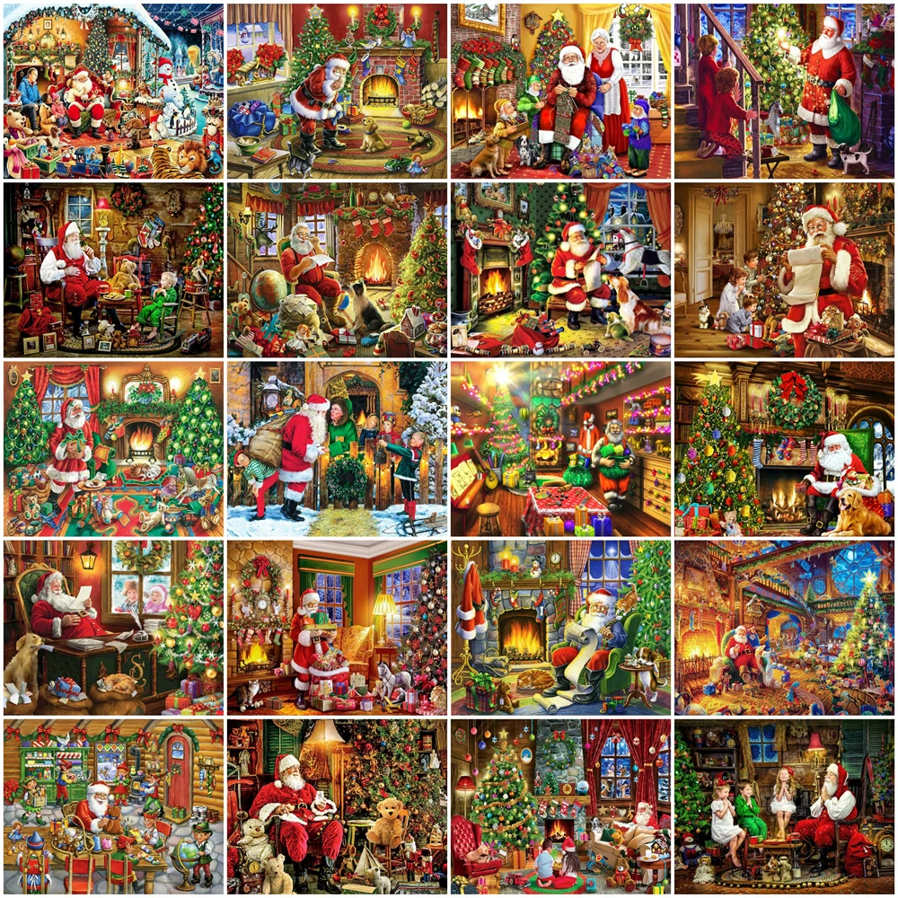 

EverShine 5D Diamond Embroidery Santa Claus Cartoon Diamond Painting Portrait New Arrival Mosaic Christmas Tree Home Decor