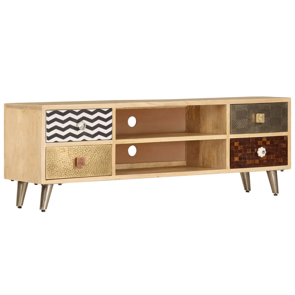 

TV Media Console Television Entertainment Stands Cabinet Table 47.2"x11.8"x15.7" Solid Mango Wood
