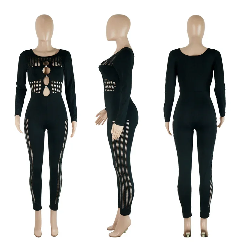 Сексуальный сетчатый прозрачный лоскутный ажурный облегающий комбинезон