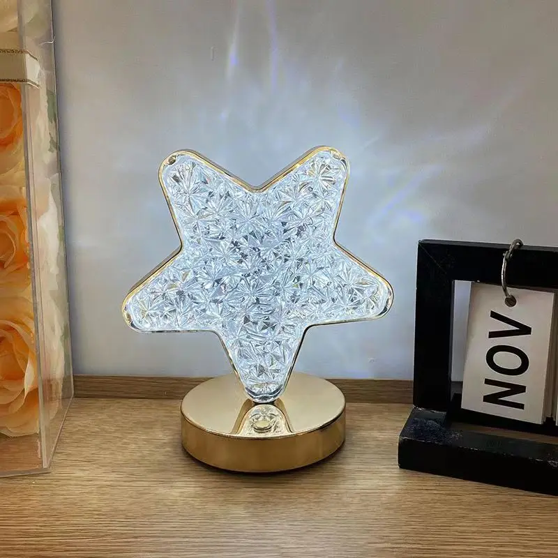 

Creative LED Night Light Moon Star Flower Shaped Table Light USB desktop TV Wall Light TV room Decoration Charging Table