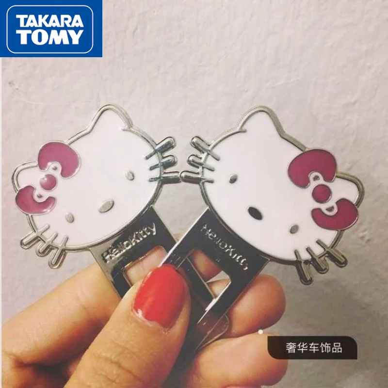 

TAKARA TOMY 2022 New Style Hello Kitty Car Muffler Extension Buckle Cartoon Cute Seat Belt Lock Buckle Bayonet Insert Holder
