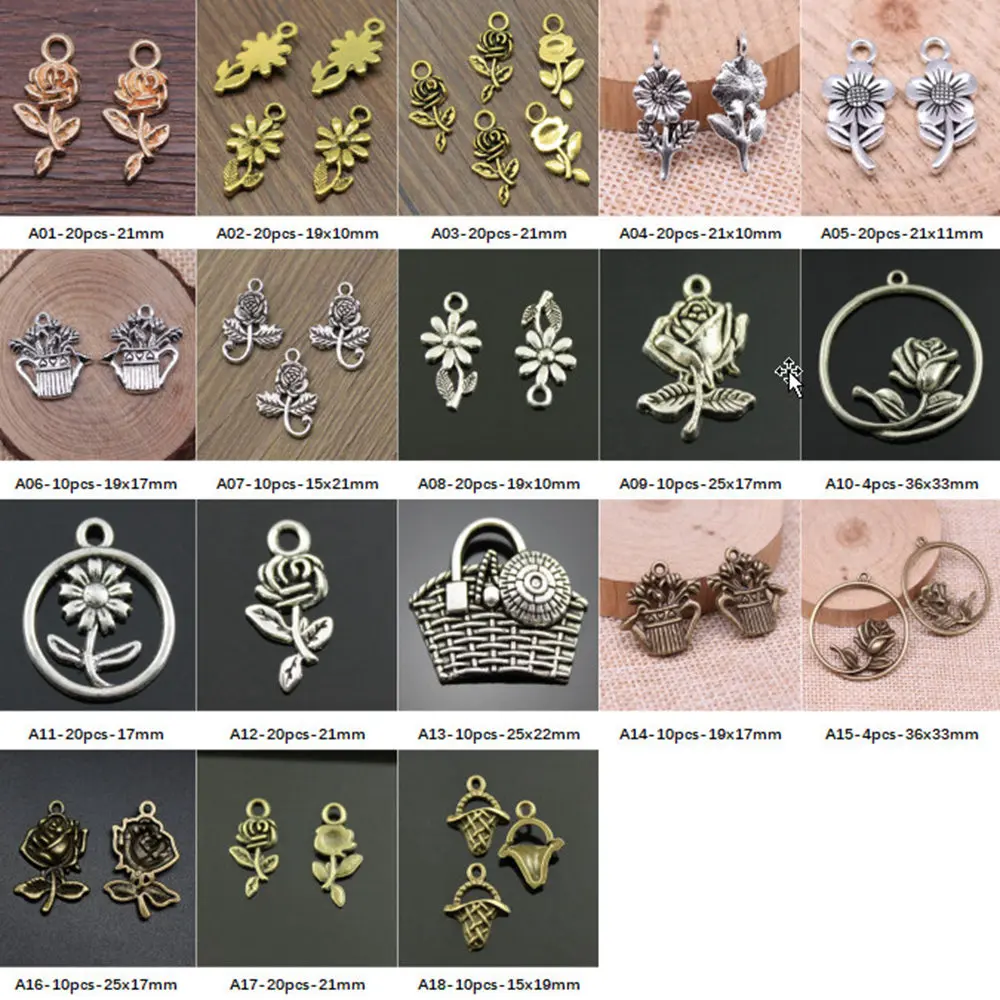 

New Arrival Flower Basket Charms For Jewelry Making Gifts For Women