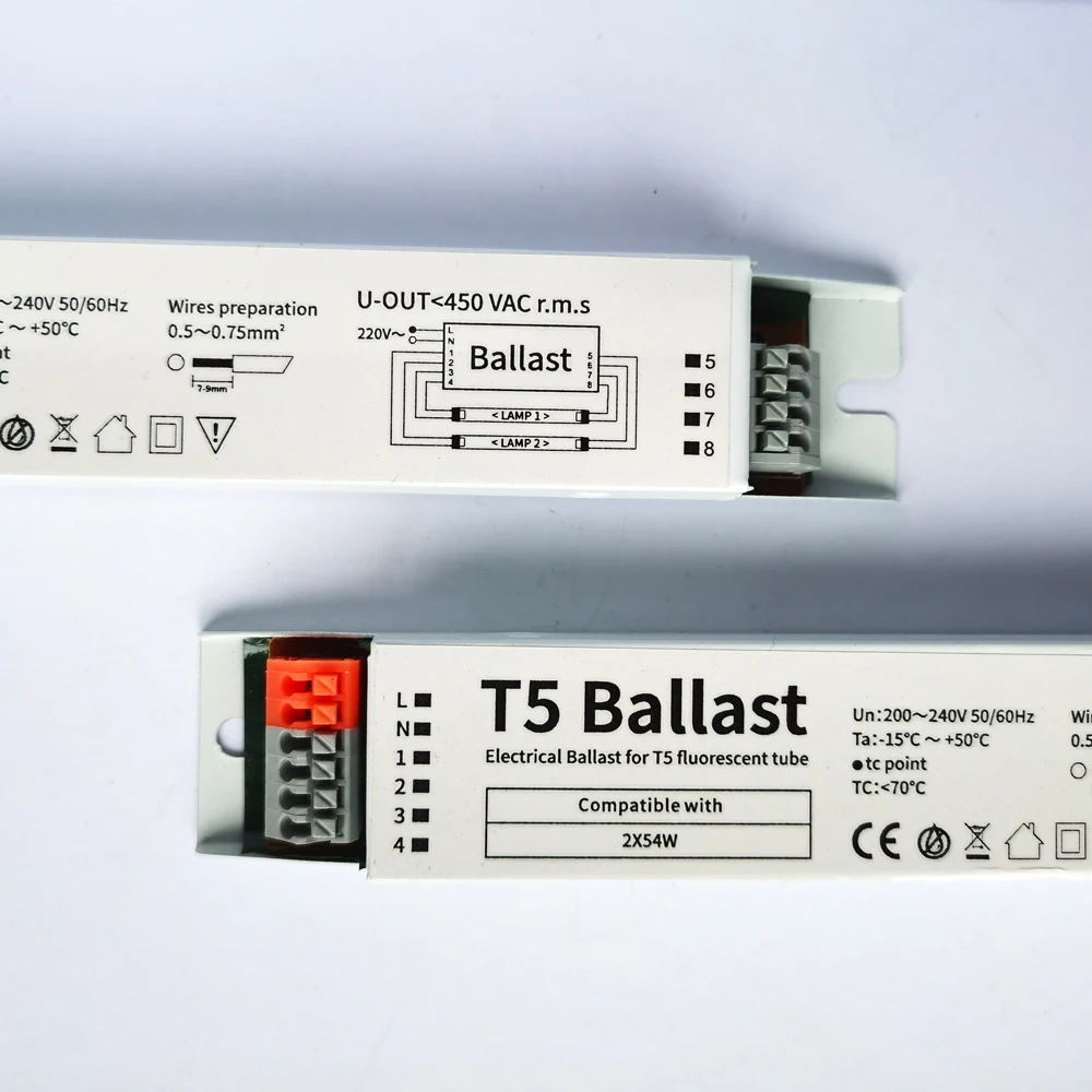 Высокомощная неоновая лампа T5 2x54 Вт 54 220-240 в 50/60 Гц флуоресцентная с мгновенным