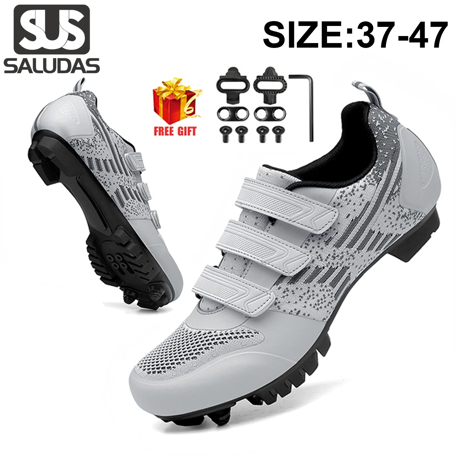 SALUDAS Men Cycling Shoes MTB Cleats Women Road Bike Shoe Non-slip Racing Speed Sneakers Trail SPD Mountain Bicycle Shoes