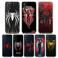 phone case for samsung a01 a11 a12 a13 a22 a23 a31 a32 a41 a51 a52 a53 a71 a72 a73 4g 5g tpu case anime spider man logo marvel
