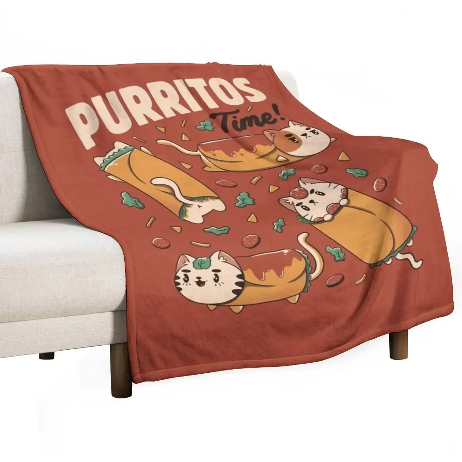 Purritos Time Burrito Cat Забавная мексиканская еда от Tobe Fonseca Плед для волос идеи подарков