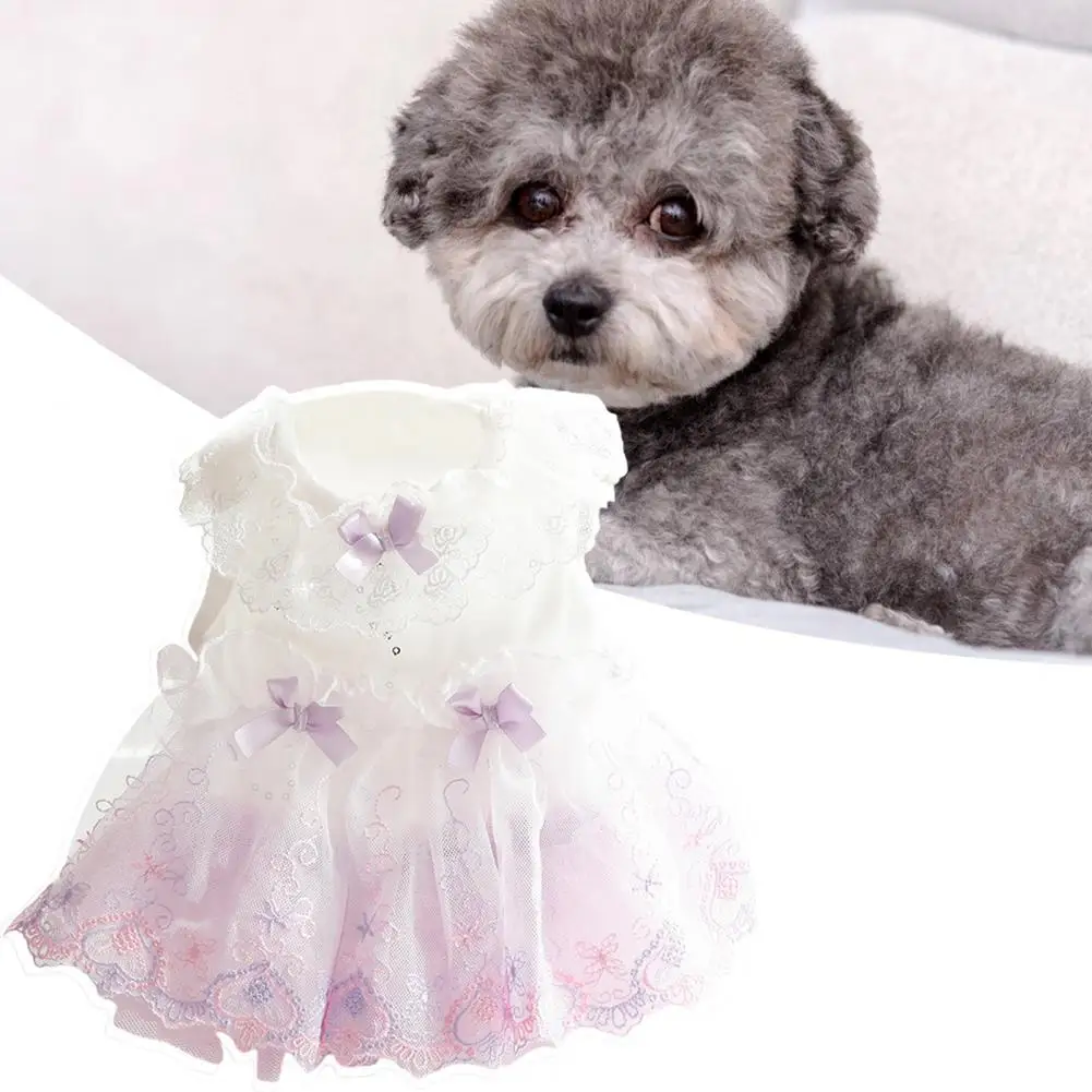 

Lightweight Beautiful Puppy Dog Skirt Pet Vest Shirt Protect Skin Dog Dress High Elasticity for Pet Skin
