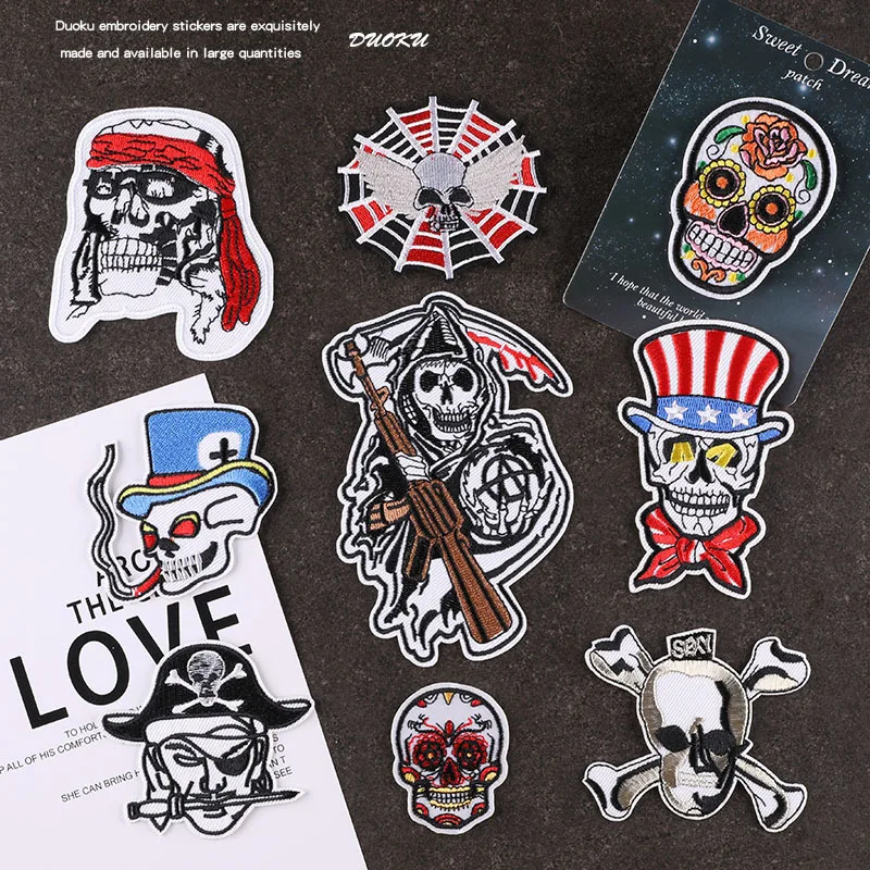 Фигурка чева Гевары с кубинским флагом термоклейкая нашивка черепом в США