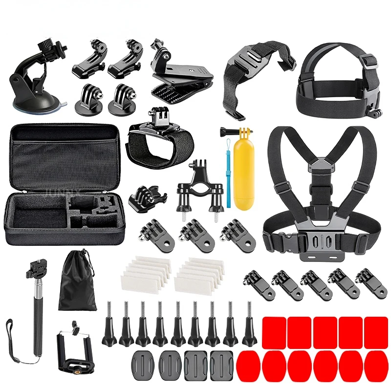 

61 in 1 Black Action Sports Camera Accessories Kit for GoPro Hero10 Hero9 Hero8 Hero7 Hero6 Hero5 Hero4 Hero3 Xiaomi Yi