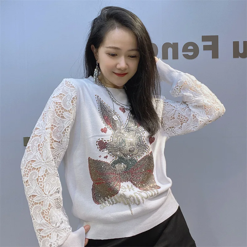 Женская элегантная осенне-зимняя одежда короткий свитер с аниме блестками