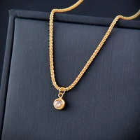 kioozol crystal pendant snake stainless steel necklaces rose gold silver color chain on neck fashion jewelry 2022 new 349 ko1