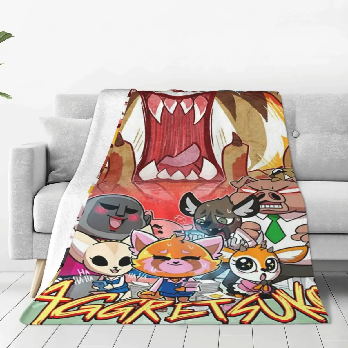 

Металлическое одеяло для караоке Aggretsuko Death Kala, фланелевое одеяло с принтом агрессивного рецуко, тонкое покрывало s для дома и автомобиля, пок...