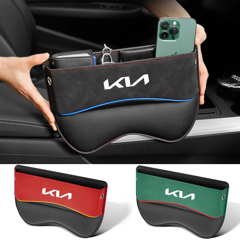 

PU leather Car Seat Slot Storage Box For Kia Sportage Picanto Ceed Rio Cerato Stonic Ev6 Stinger Forte Carens Xceed Seltos Optim