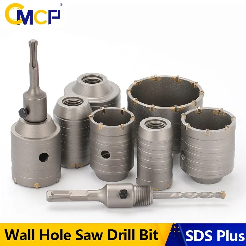 

CMCP SDS Plus Wall Hole Saw Drill Bit Concrete Hole Saw Hole Cutter Concrete Cement Stone Drilling Tool 30-100mm