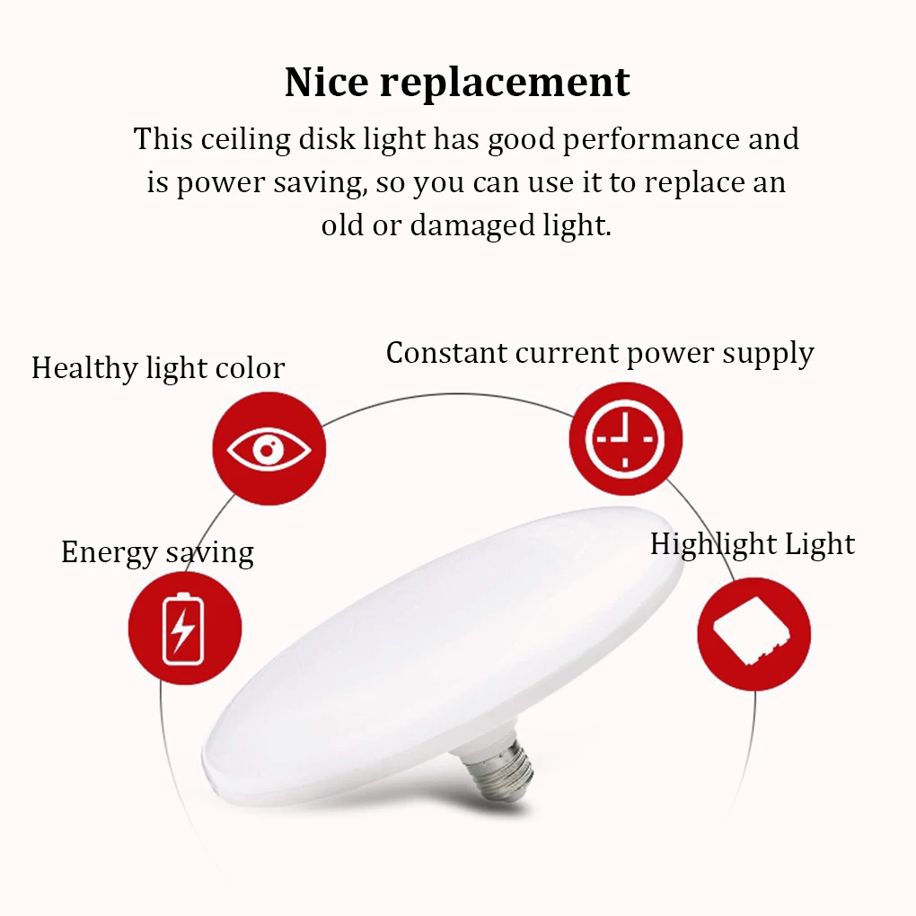 

Living Room Ceiling Disk Light Lightbulb E27 High Brightness Lamp Lighting