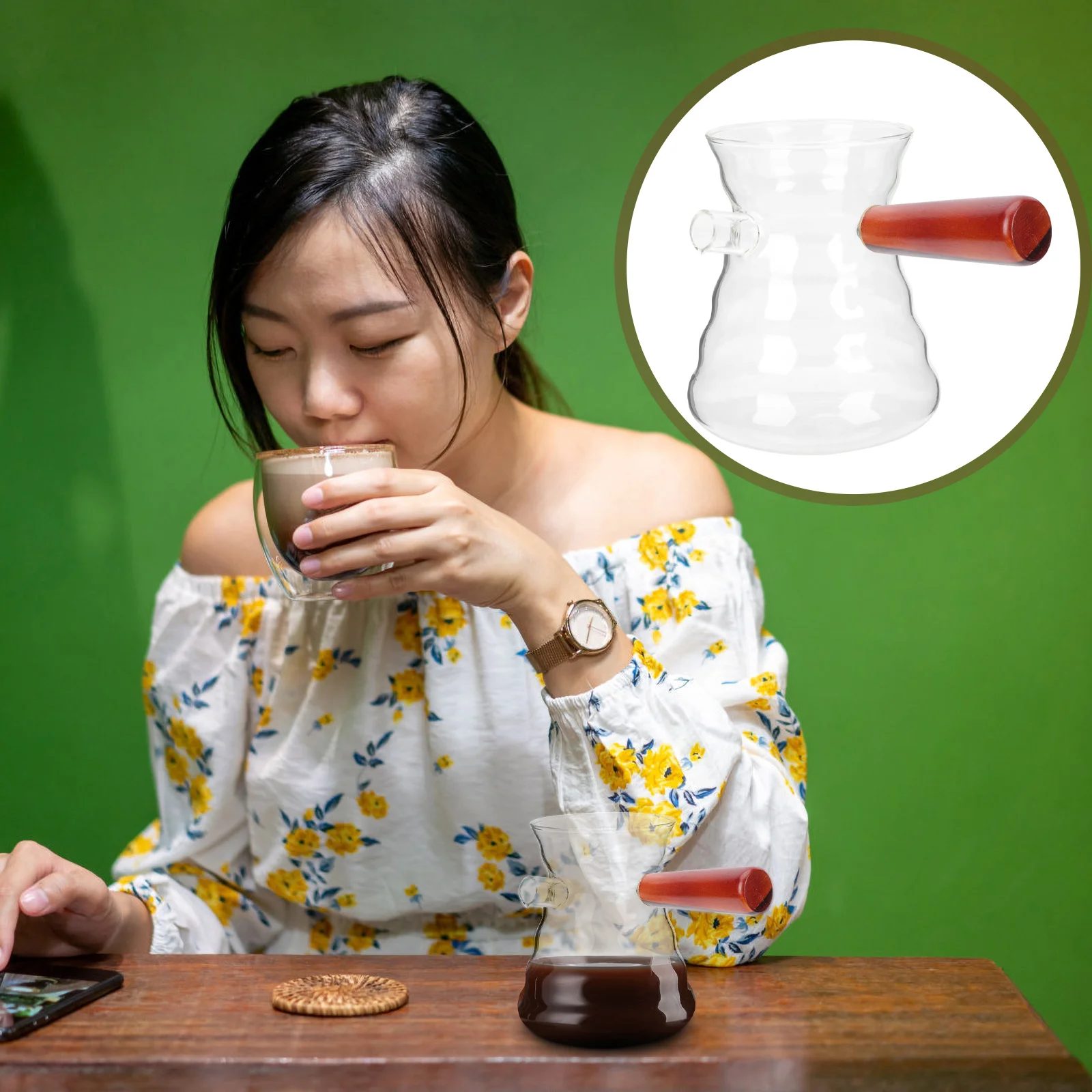 

Coffee Maker Pot Tea Kettle Over Pour Pitcher Teapot Manual Water Espresso Beverage Decanter Serving Turkish Hot Creamer Handle