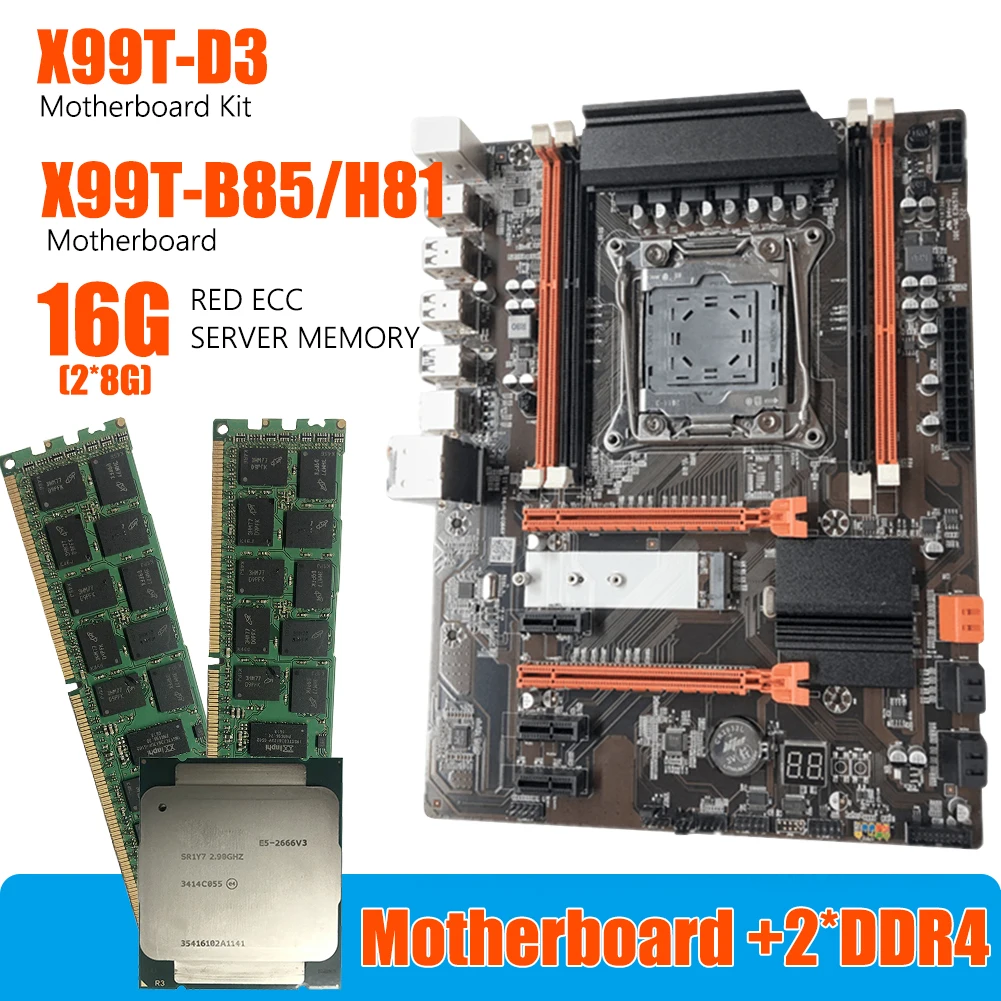 

Комплект материнской платы X99 D4 DDR4 с Xeon E5 2640 V3 LGA2011-3 ЦП 1 шт. X 16 ГБ = 16 Гб 3200 МГц DDR4 REG ECC Память ОЗУ