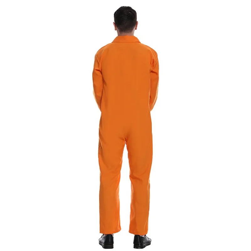 Одежда для влюбленных мужские комбинезоны на Хэллоуин оранжевые заключенные