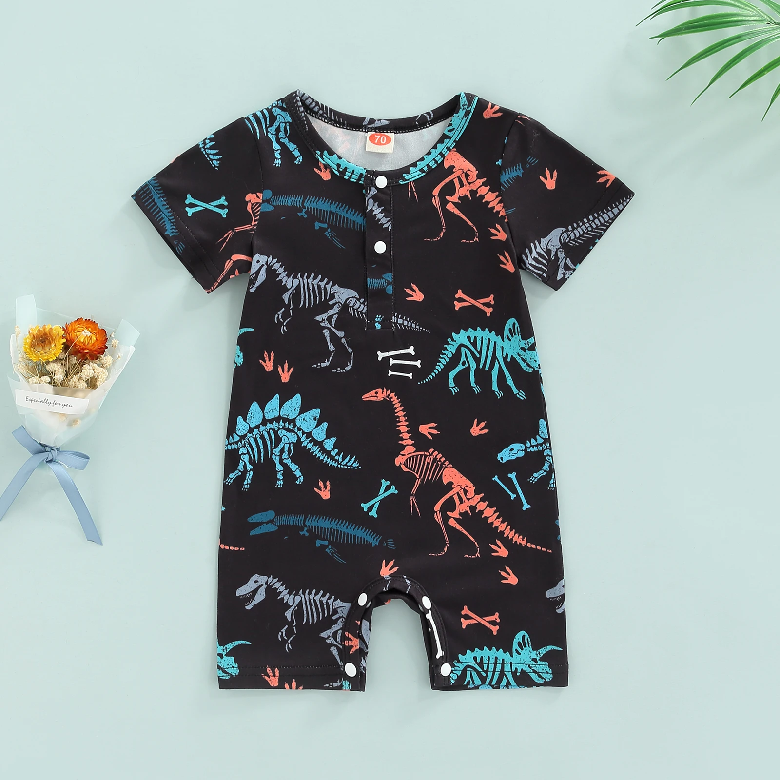 

Детский комбинезон с коротким рукавом, на возраст 0-12 месяцев