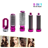 professional salon hairdressing 5 in 1 hair hair straightener brush dryer negative ion blower curling dryers hot air wrap comb