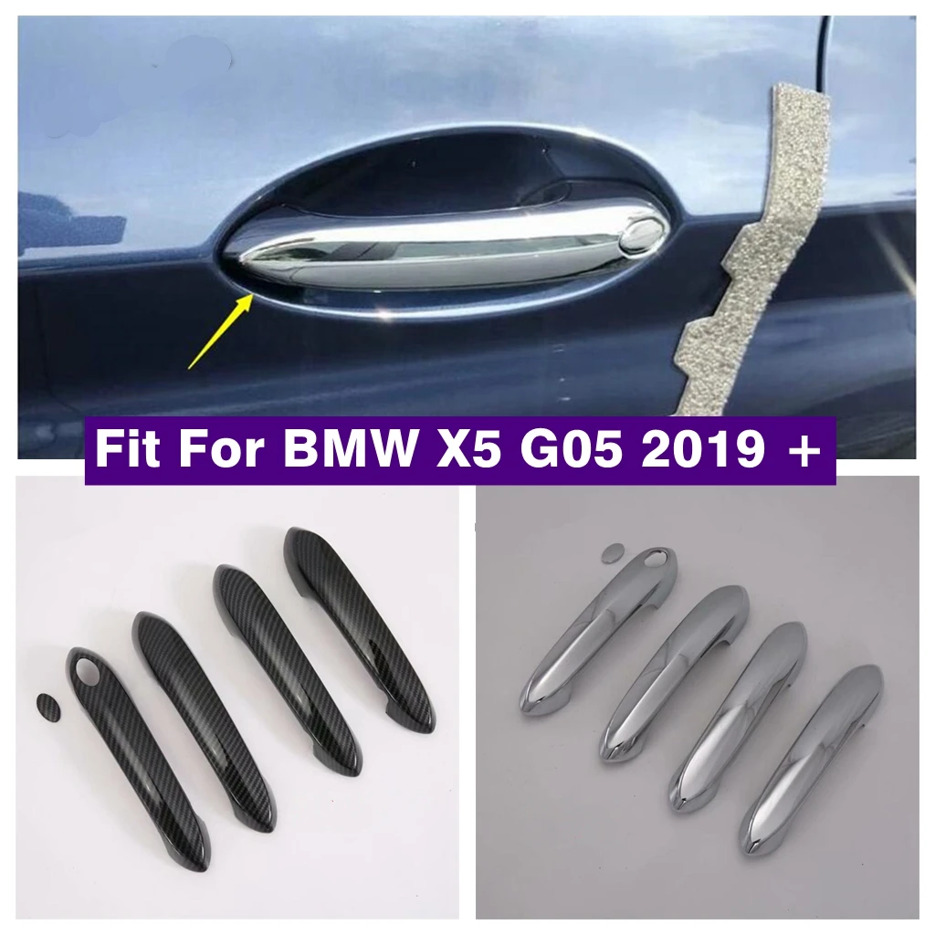 

Accessories Car Door Handle Pull Doorknob Handle Grip Cap Cover Trim Fit For BMW X5 G05 2019 - 2022 Chrome / Carbon Fiber Look