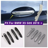 accessories car door handle pull doorknob handle grip cap cover trim fit for bmw x5 g05 2019 2022 chrome carbon fiber look