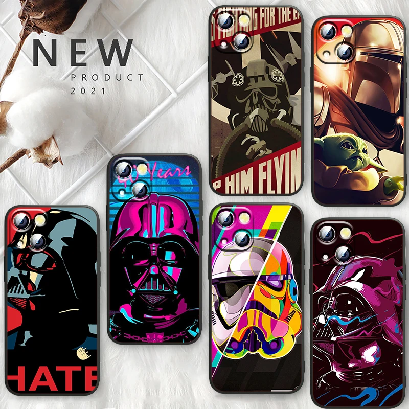 

Art Popular Star Wars For Apple iPhone 13 12 Mini 11 XS Pro Max X XR 8 7 6 Plus SE 2020 5 Funda Capa Black Phone Case