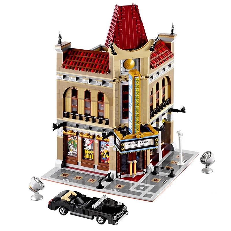 

Palace Cinema City StreetView Modular Building Blocks Bricks With 6 Figures Compatible 10232 Toy Birthday Christmas Gift