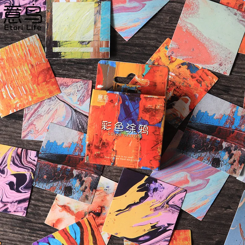 

46Pcs/Set Stickers Color Graffiti Decorative Decal Seal for DIY Diary Planner Scrapbook Photo Album School Supplies Stationery