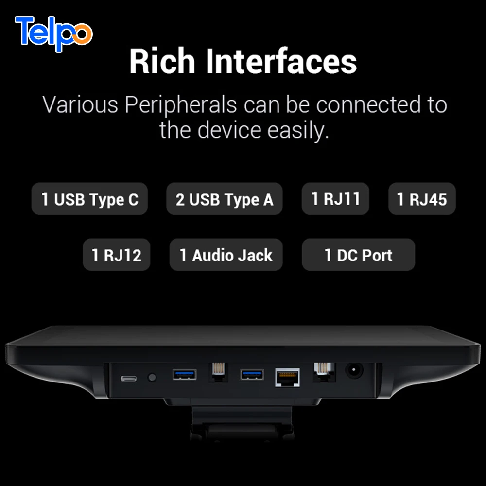 Telpo C11 10 1-дюймовый Android 13 столешница pos pc компьютер биллинговый станок для малого