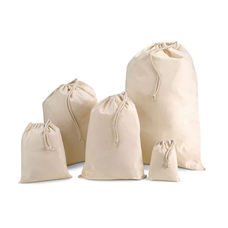 10 Sizes Cotton Drawstring Dust Bag Clothing Shoes Drawstring Bundle Storage Bags Home Organization Christmas Pocket Dropship